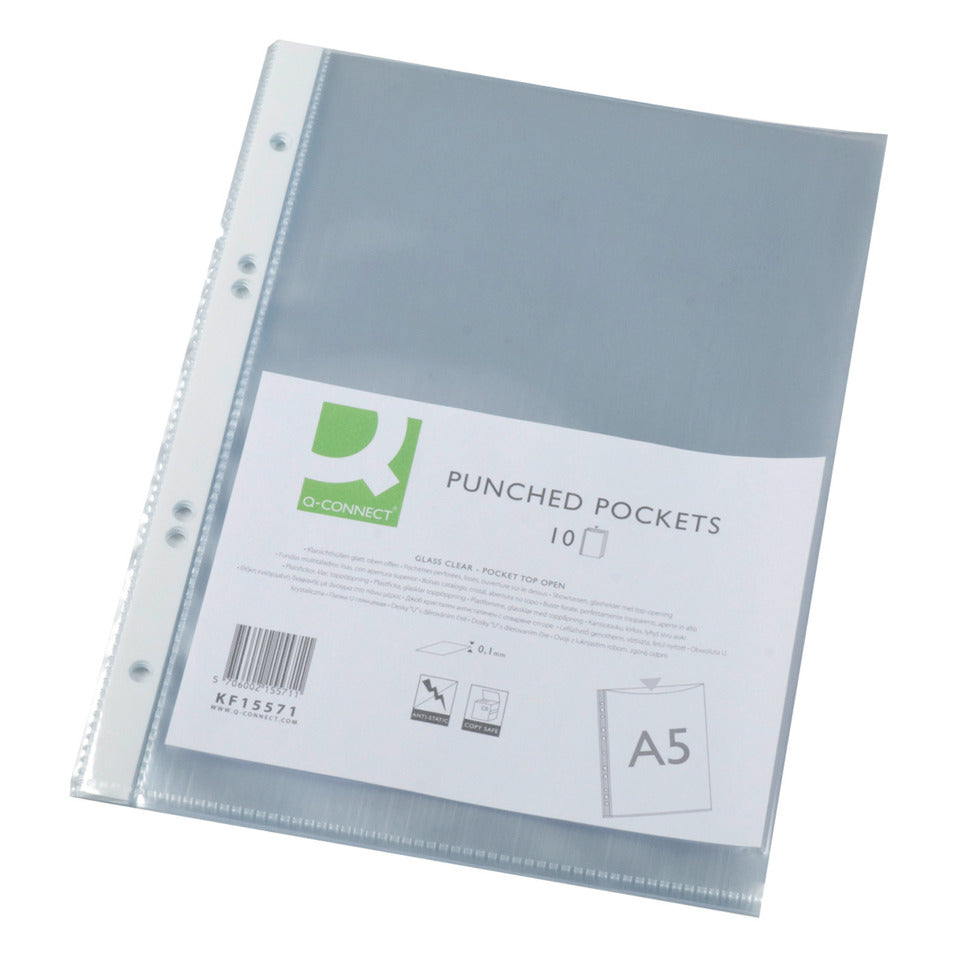 Prospekthülle, A5, 10 Stück, glasklar Q-CONNECT KF15571 Q-CONNECT KF15571 0,10mm