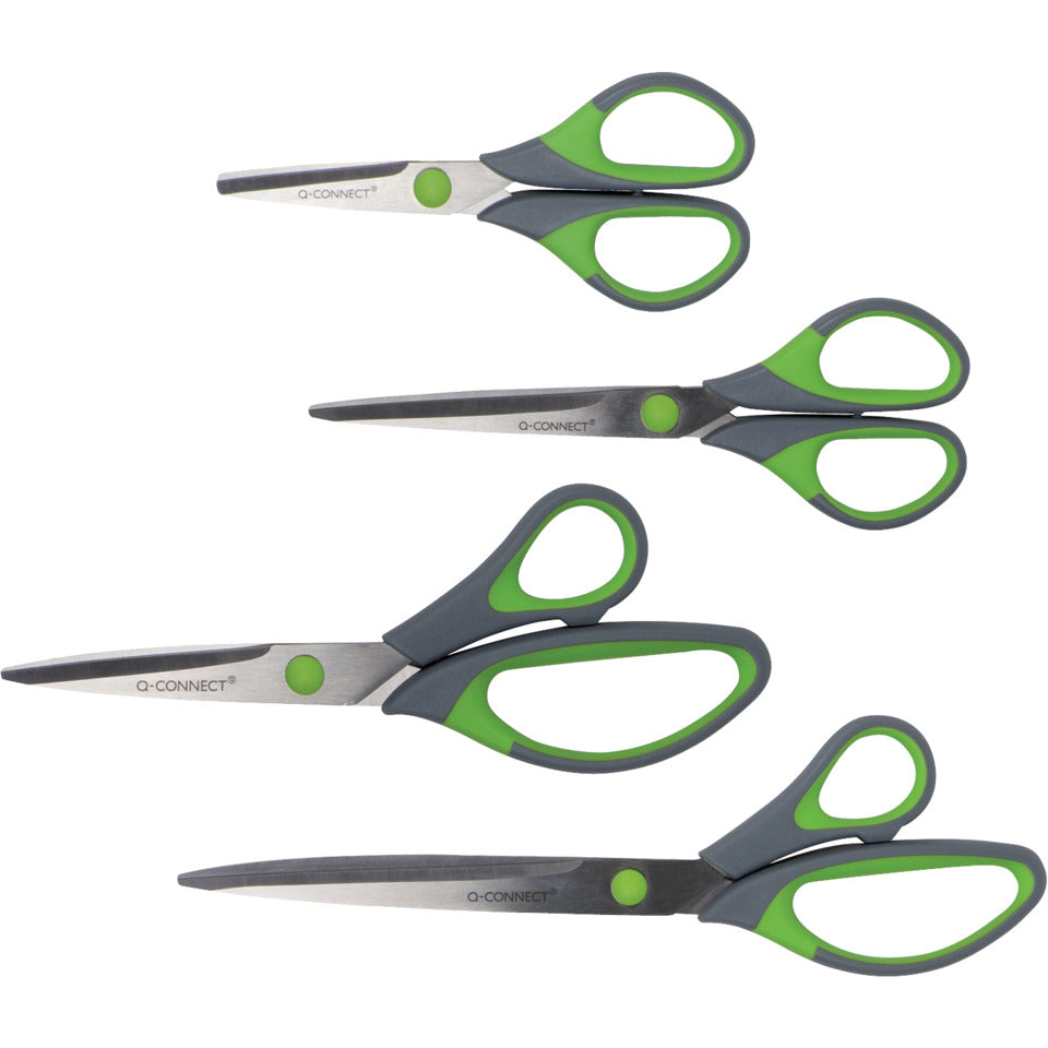 Schere 25,5cm grau/grün   Soft Grip Q-CONNECT KF00755 Q-CONNECT KF00755 Soft Grip