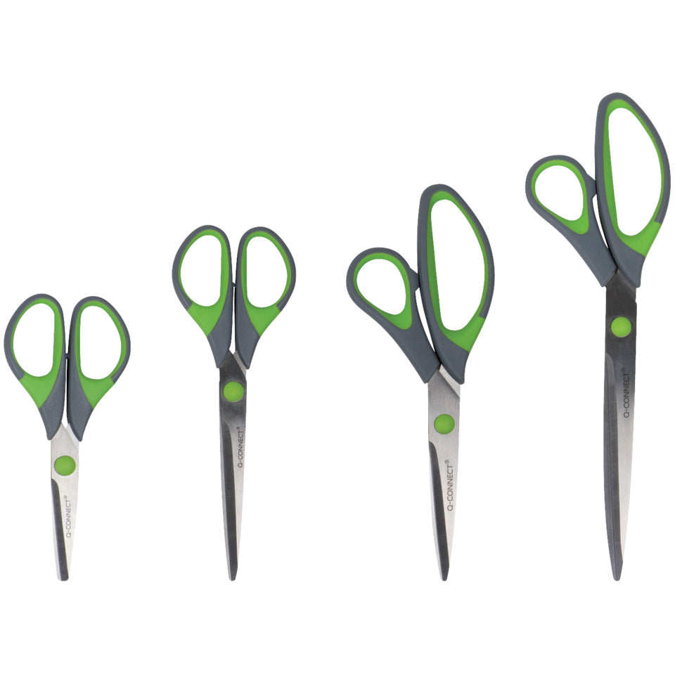 Schere 25,5cm grau/grün   Soft Grip Q-CONNECT KF00755 Q-CONNECT KF00755 Soft Grip
