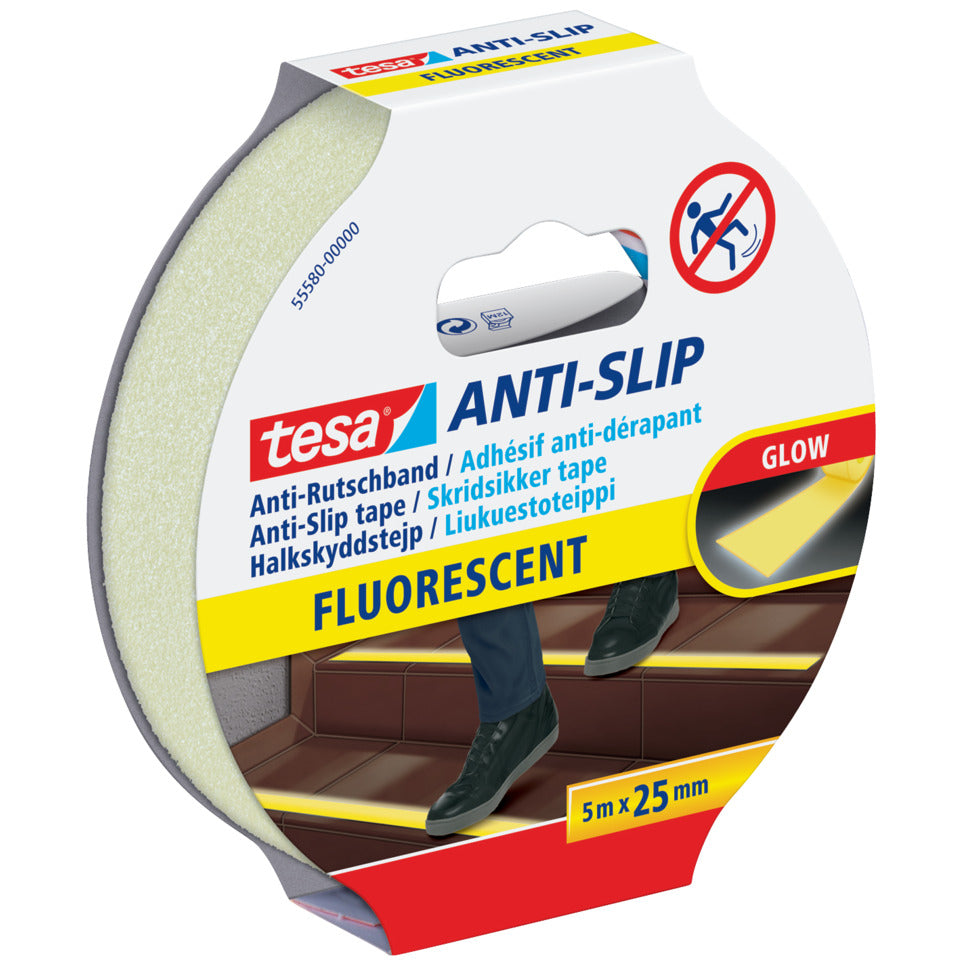 Antirutsch-Klebeband 5m x 25mm fluoreszierend TESA 55580-00000-11 TESA 55580-00000-11 fluoreszierend