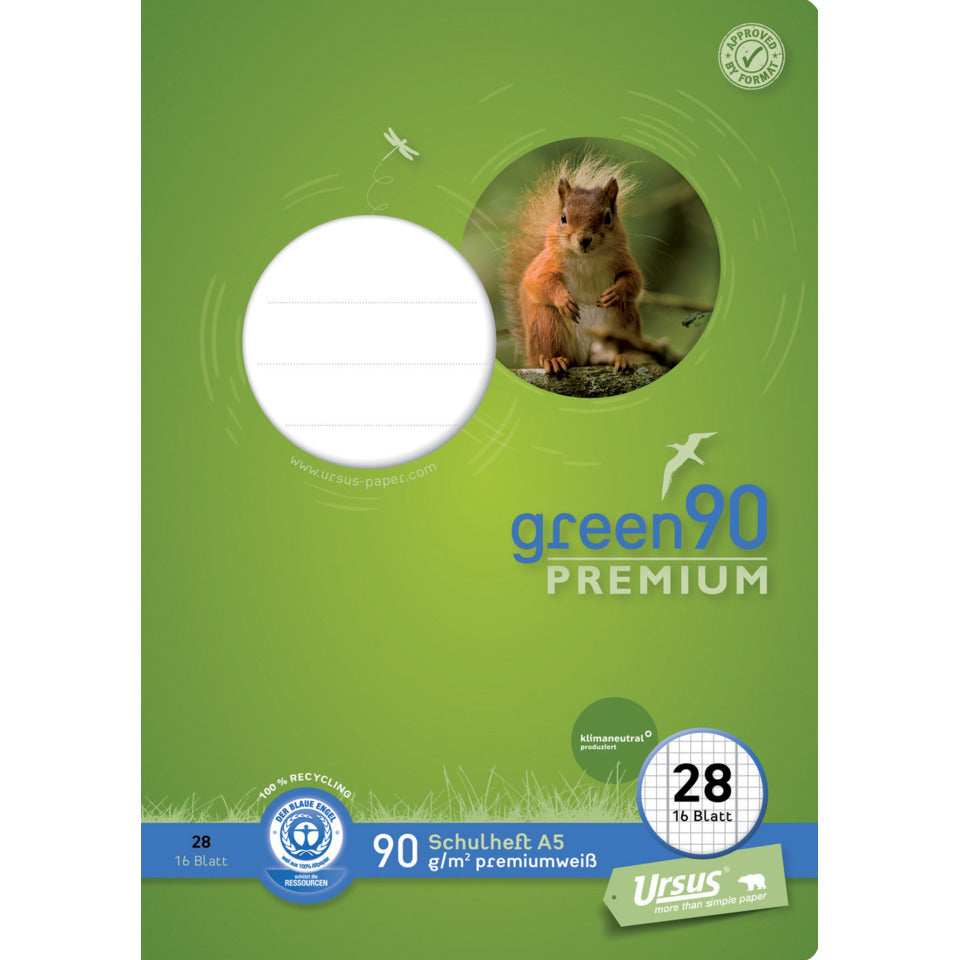 Schulheft Premio, DIN A5, kariert mit Rand, LIN28, 16 Blatt STAUFEN PREMIO 040780028 STAUFEN PREMIO 040780028 mit Rand 90g