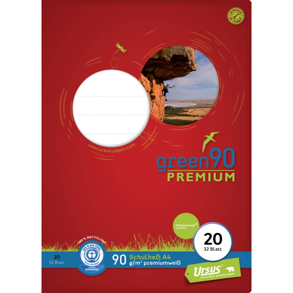 Schulheft Premio, A4, 90g/m², 32 Blatt, Lin.20, blanko STAUFEN PREMIO 040784020 STAUFEN PREMIO 040784020 90g