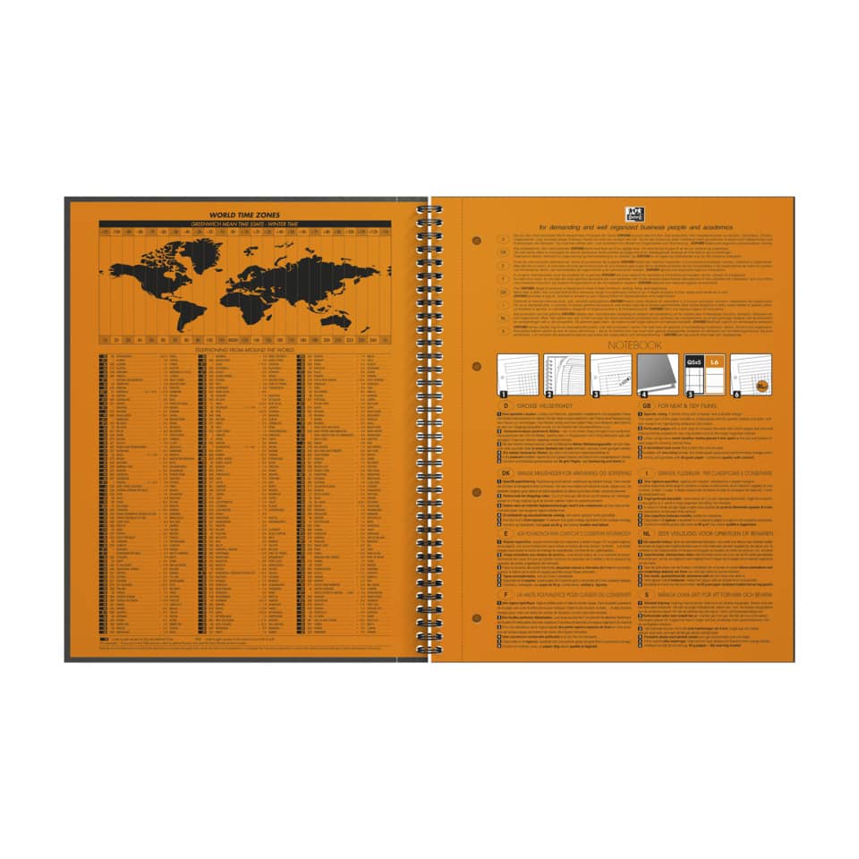 Collegeblock Notebook, A4+, 80 Blatt, kariert, grau OXFORD 100103664 OXFORD 100103664  80Bl 80g