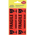 Warn-Etiketten Aufdruck ""Fragile - Vorsicht Glas"", 119x38mm, 10 Stück, leuchtrot AVERY ZWECKFORM 3050 ZWECKFORM 3050 10ST