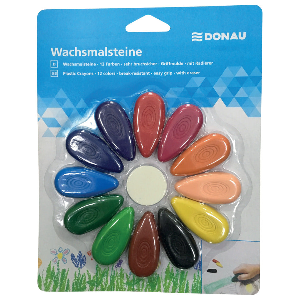Wachsmalsteine Tropfen, 12 Stück, Blisterkarte DONAU 5220100-99 DONAU 5220100-99 Blisterkarte