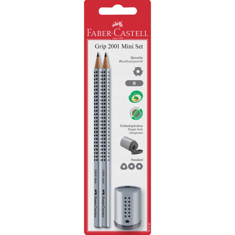 Schreibset Grip 2001, 3-teilig, silber FABER CASTELL 183797