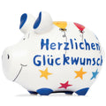Sparschwein klein "Herzlichen Glückwunsch", 12,5 x 9 x 9 cm, Keramik KCG 10026889 KCG 101635/10026889 Herzlichen Glückwuns