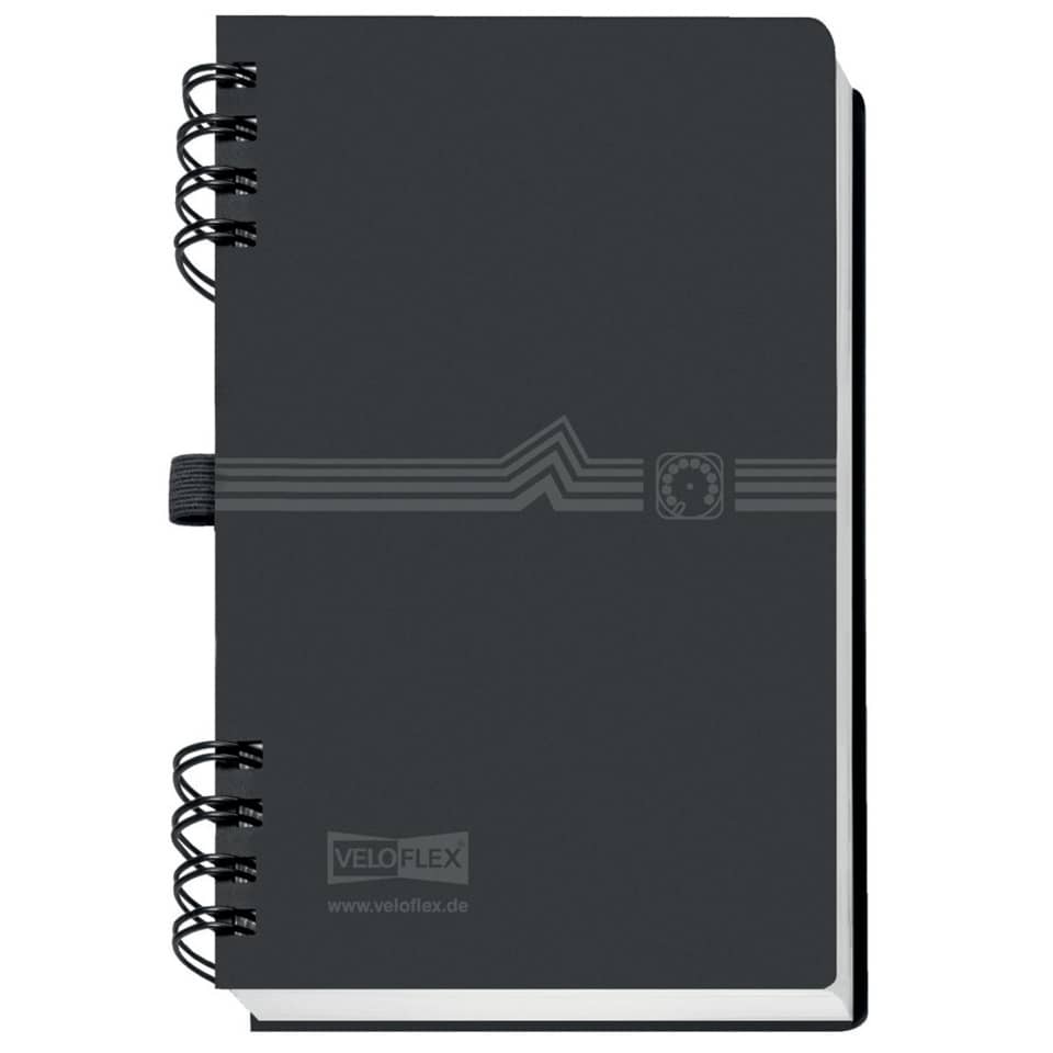 Telefonringbuch mit Spiralbind, A6, schwarz VELOFLEX 5106 180