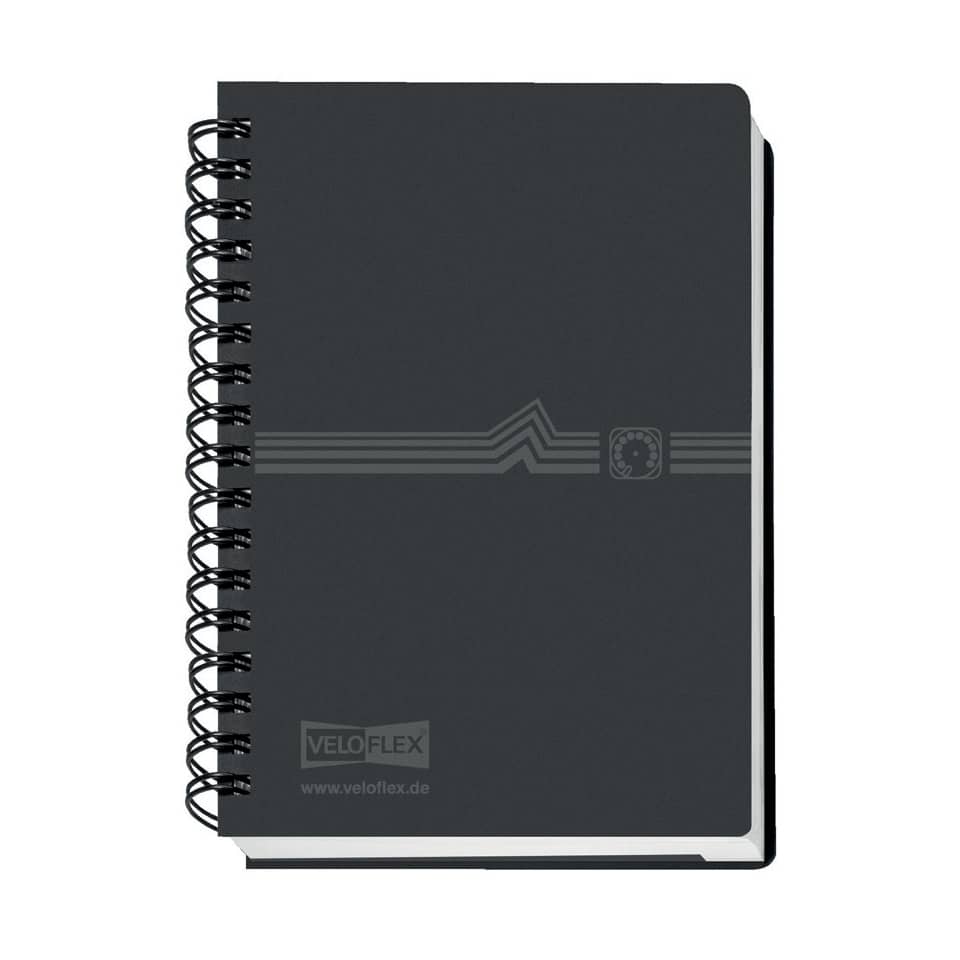 Telefonringbuch mit Spiralbind, A7, schwarz VELOFLEX 5107 180