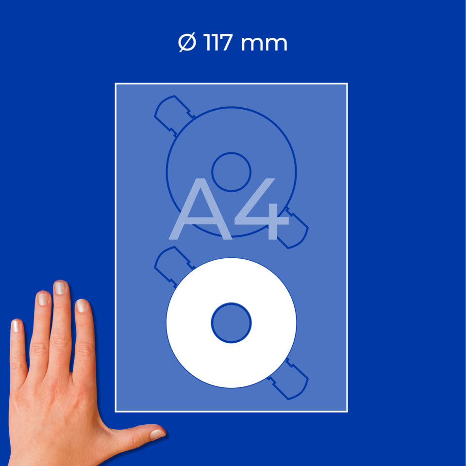 CD-Etiketten ClassicSize, Ø117mm, 50 Stück, weiß AVERY ZWECKFORM L6043-25 ZWECKFORM L6043-25 50ST