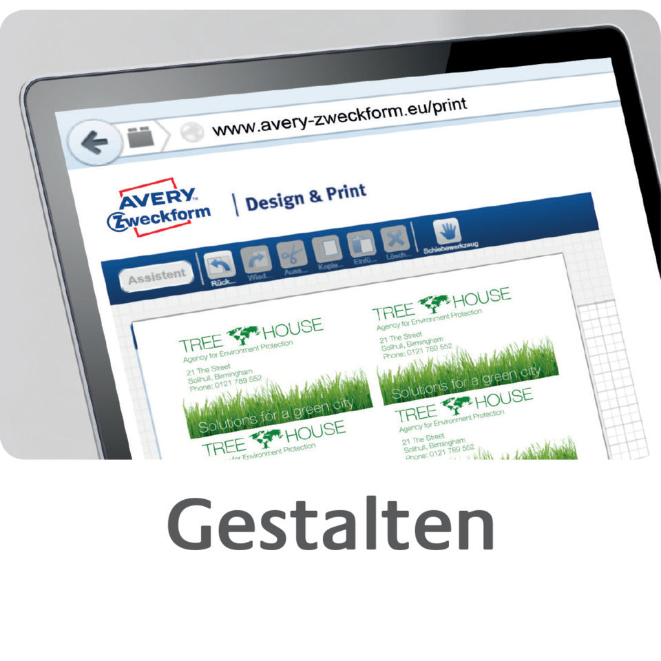 Visitenkarten Classic, 85x54mm, 220g/m², 100 Stück, weiß AVERY ZWECKFORM C32016-10 ZWECKFORM C3201610 85x54mm 260g
