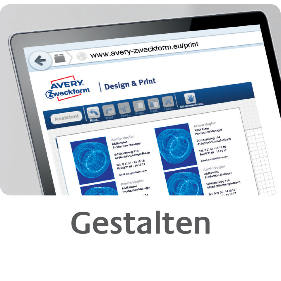 Visitenkarten Classic, 85x54mm, 200g/m², 250 Stück, weiß AVERY ZWECKFORM C32010-25 ZWECKFORM C32010 25 85x54mm 200g