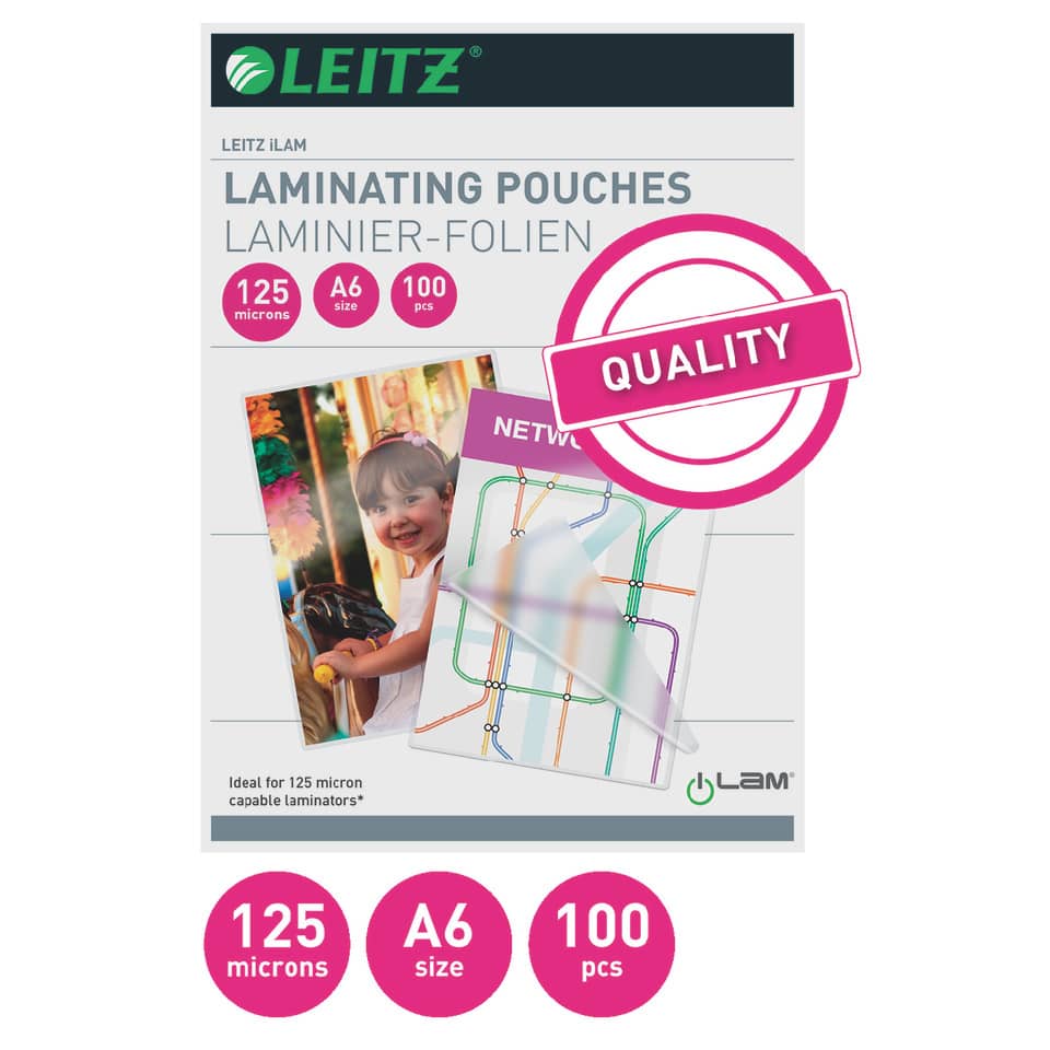 Laminierhülle, A6, 125 µm, glänzend, 100 Stück LEITZ 33806