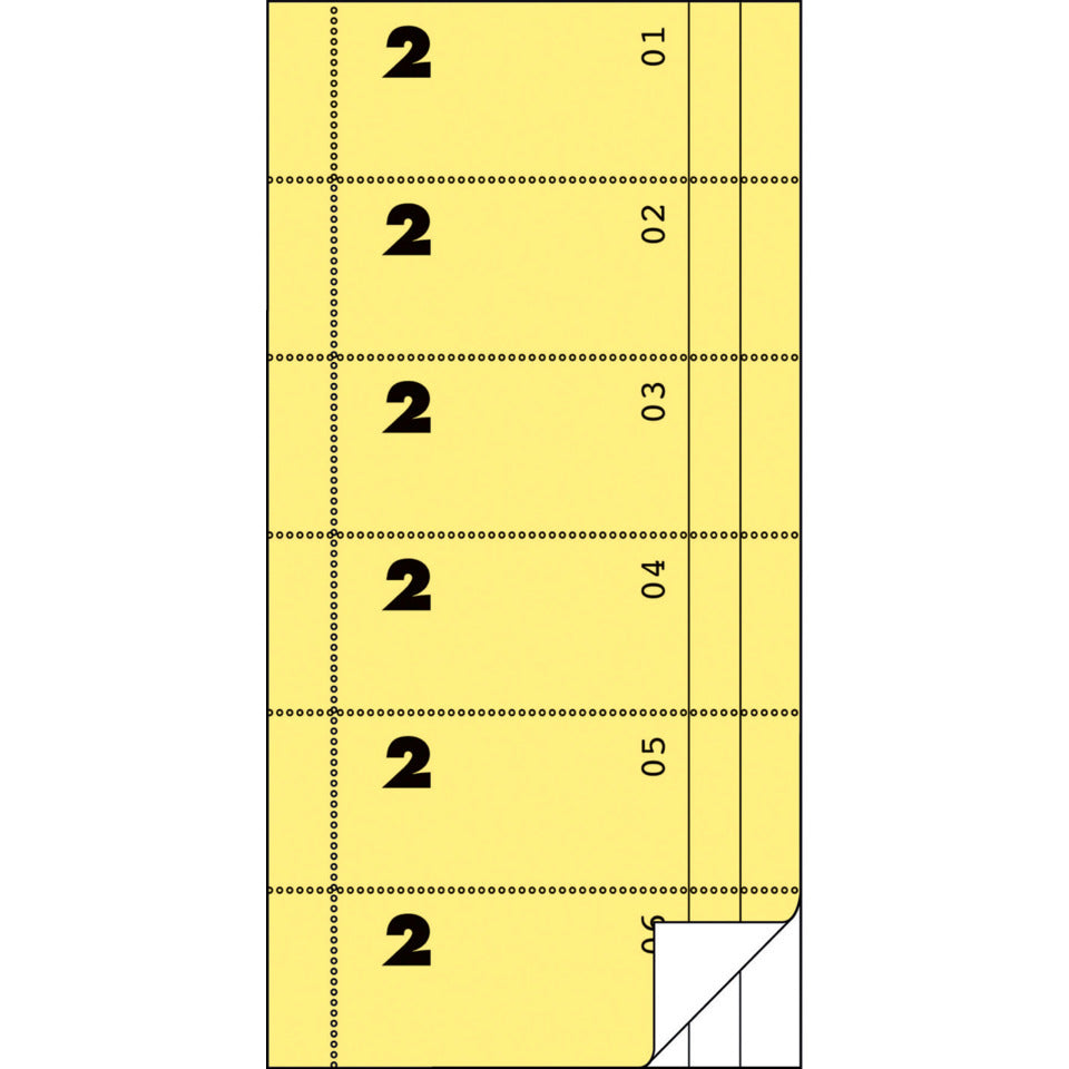 Bonbuch mit Kellner-Nr. 2, 300 Bons, gelb AVERY ZWECKFORM 832 ZWECKFORM 832 2x50Bl