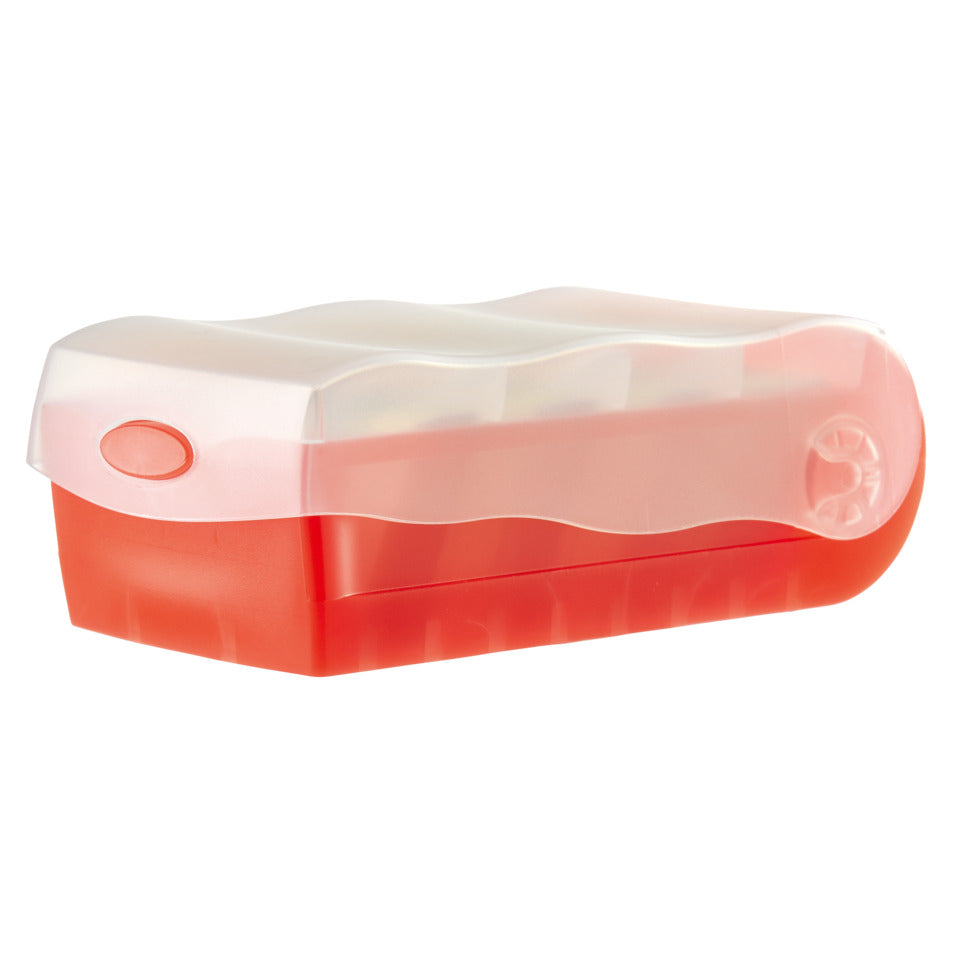 Karteibox CROCO DIN A8 quer, Lernkartei mit 100 Karten, transluzent-rot HAN 998-617D HAN 998-617 für 500 Karten