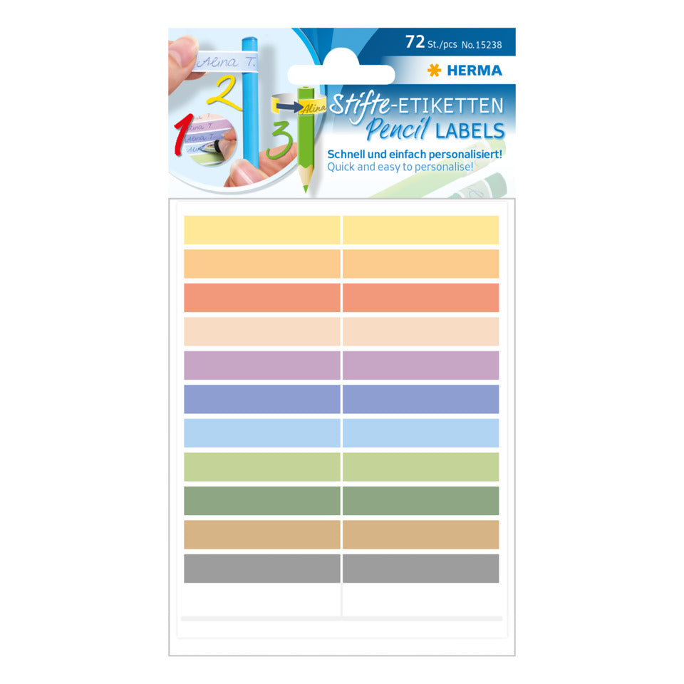 Sticker Stiftetiketten, 10x46mm, 60 Stück HERMA 15238 HERMA 15238 10mmx46mm