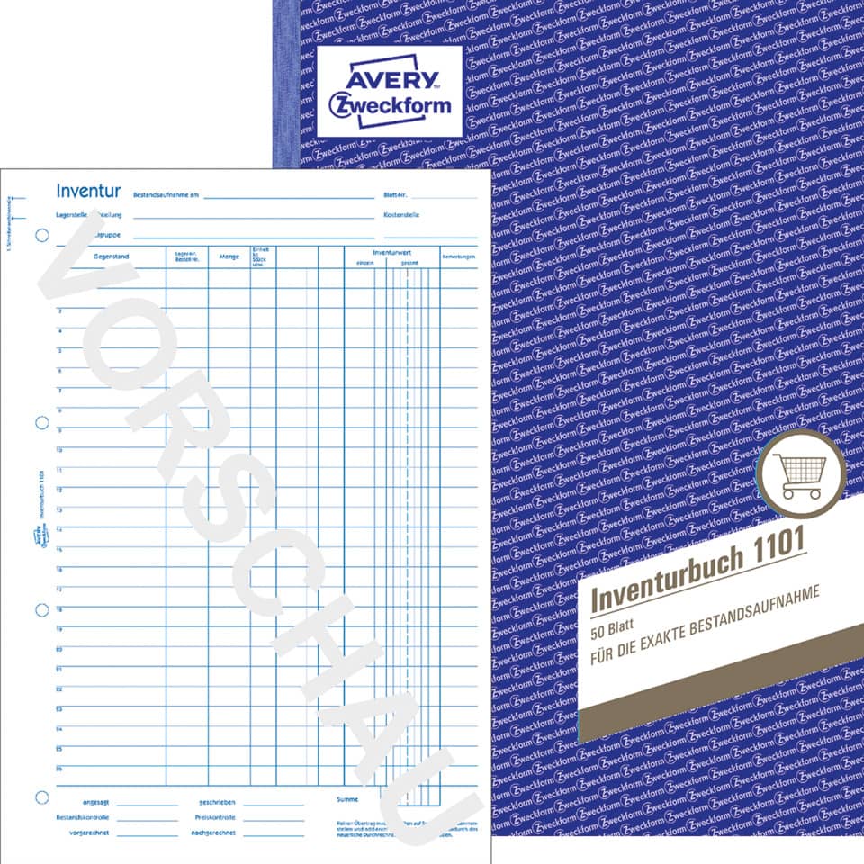 Inventurbuch, A4, 50 Blatt AVERY ZWECKFORM 1101 ZWECKFORM 1101 A4/50Bl