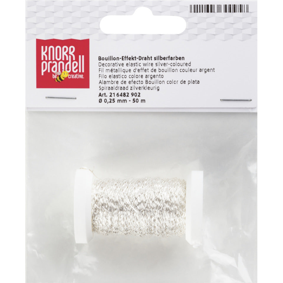 Basteldraht - Ø 0,25 mm, 50 m, Bouillon-Effekt, silber KNORR PRANDELL 216482902 KNORR prandell 21-6482902