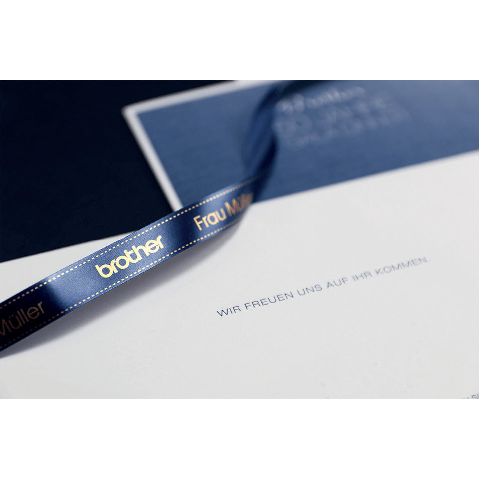 Textilband, 12mmx4m, gold/marineblau BROTHER TZERN34 BROTHER TZERN34 12mm x 4m