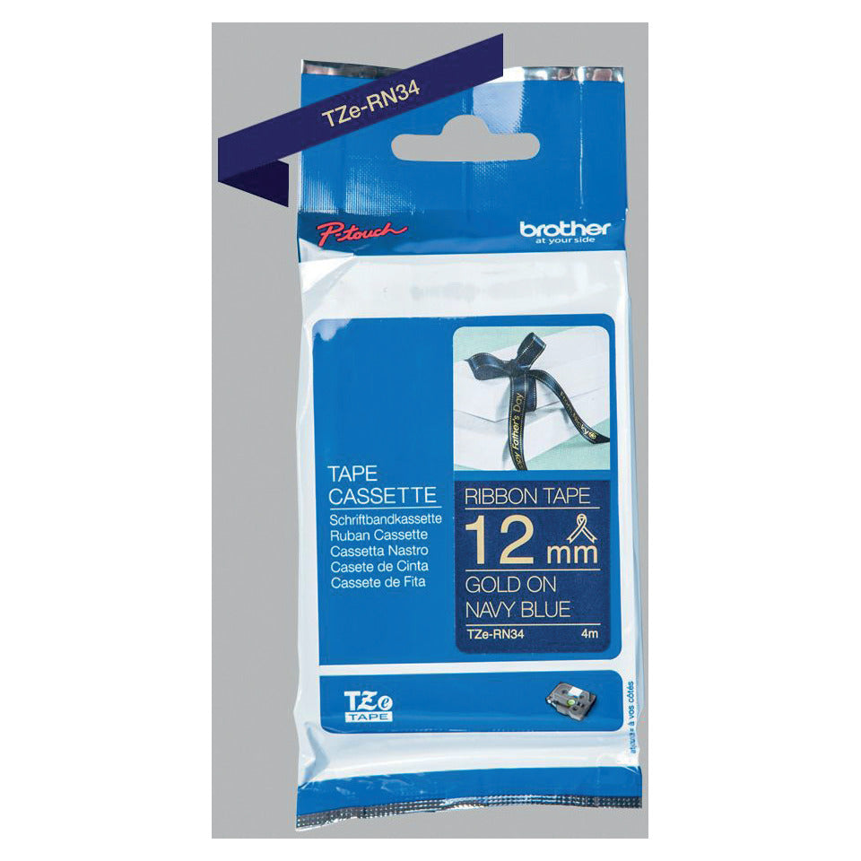 Textilband, 12mmx4m, gold/marineblau BROTHER TZERN34 BROTHER TZERN34 12mm x 4m