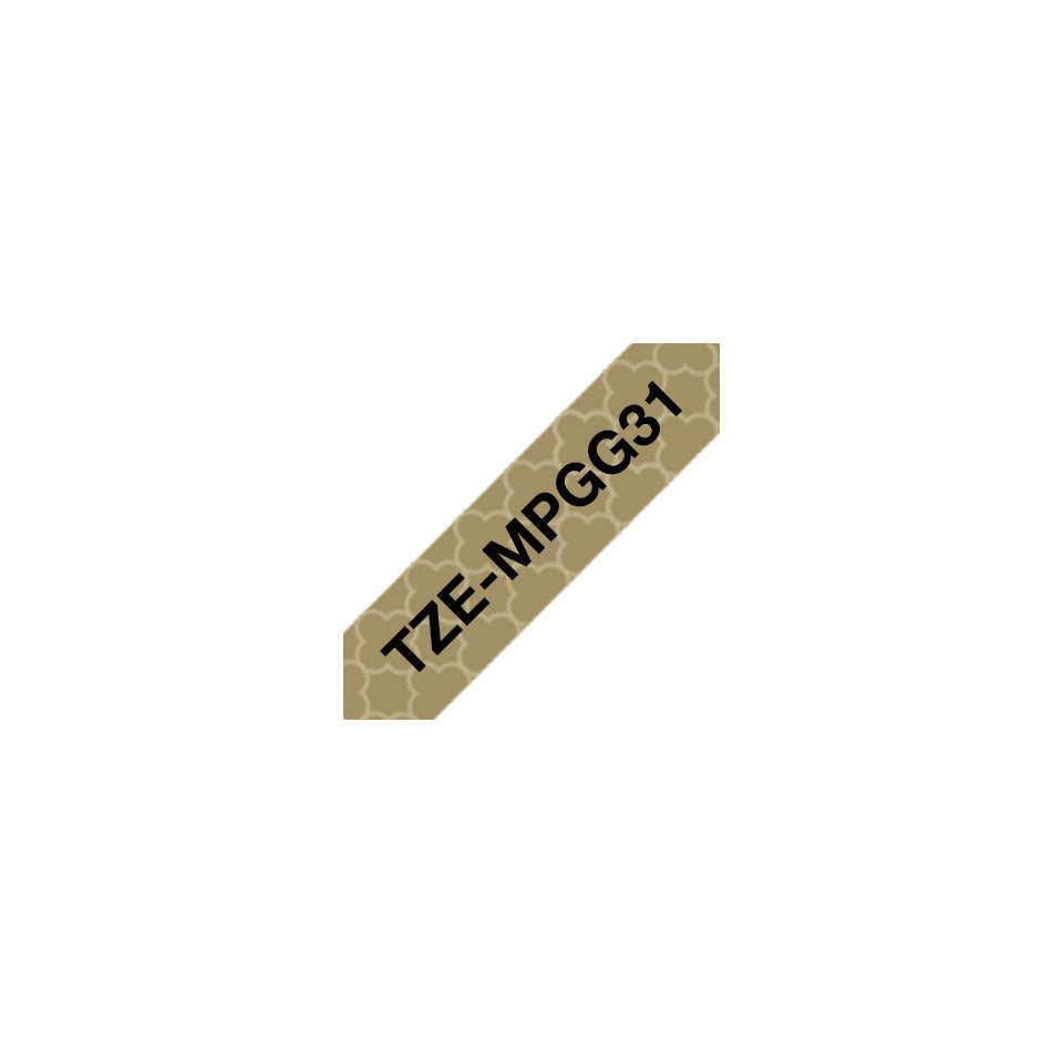 Schriftband, 12mmx4m, schwarz/gold geometrisch BROTHER TZEMPGG31 BROTHER TZEMPGG31 12mm x 4m