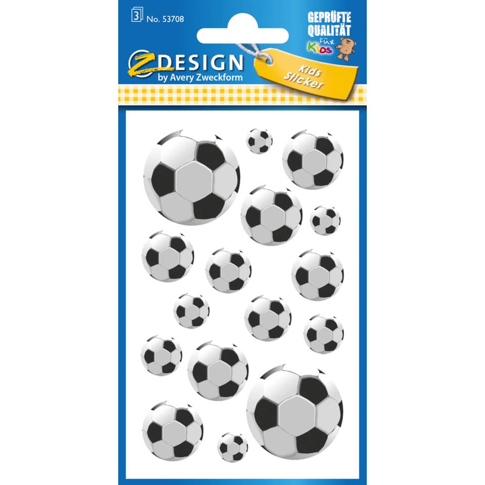 Schmucketikett Fußball, 48 Stück AVERY ZWECKFORM 53708