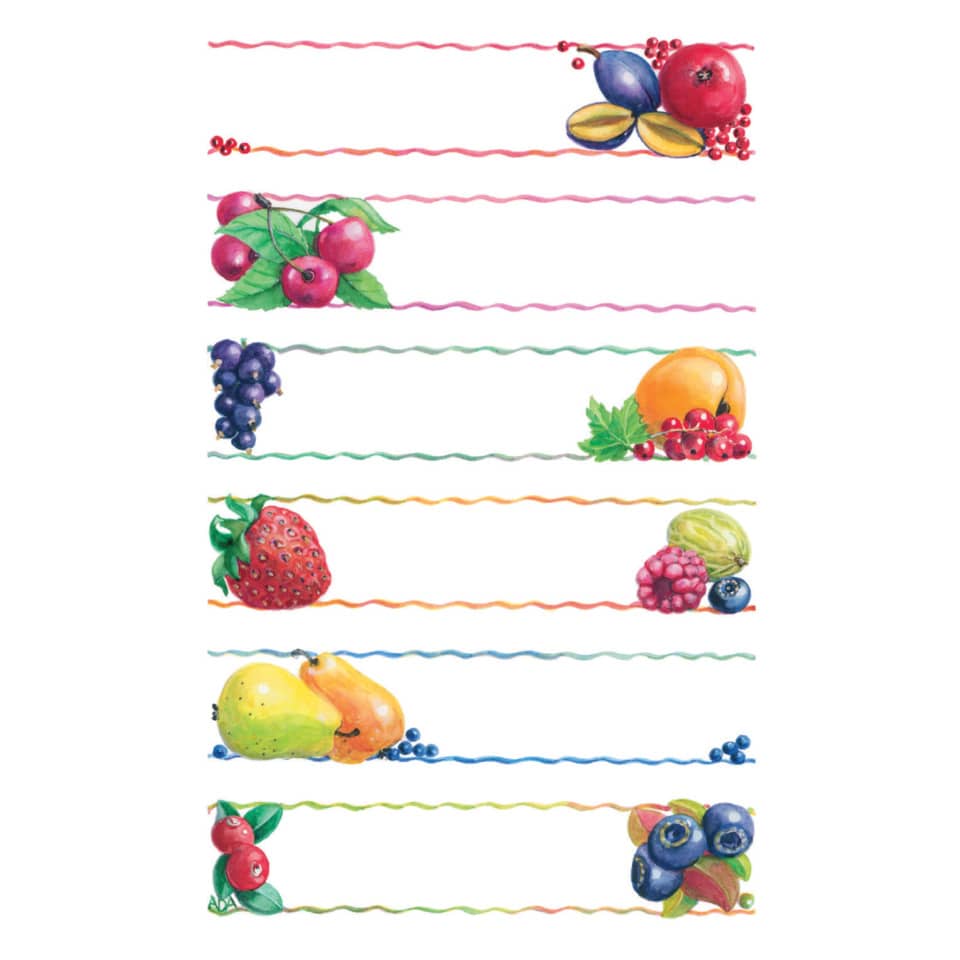 Haushaltsetiketten Früchte+Welle, 76x120mm, 18 Stück AVERY ZWECKFORM 59473 ZWECKFORM 59473  18 Stück