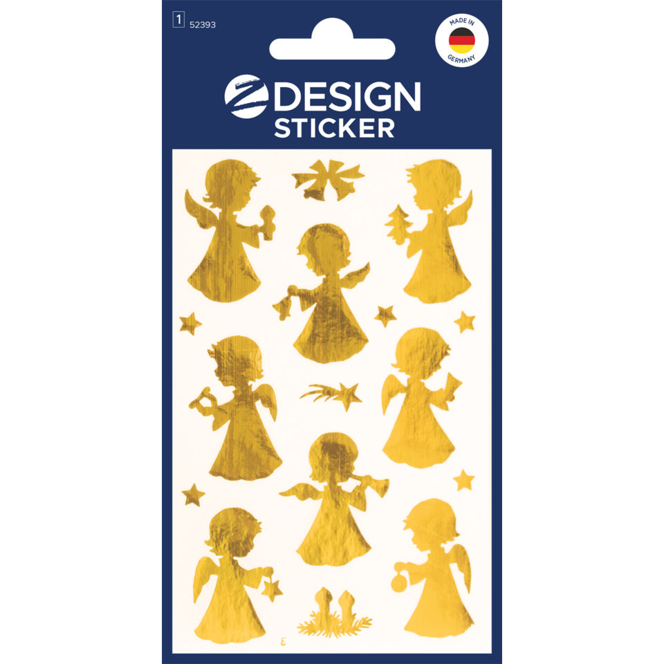 Weihnachtssticker Engel, 16 Stück, gold AVERY ZWECKFORM 52393 ZWECKFORM 52393 gold