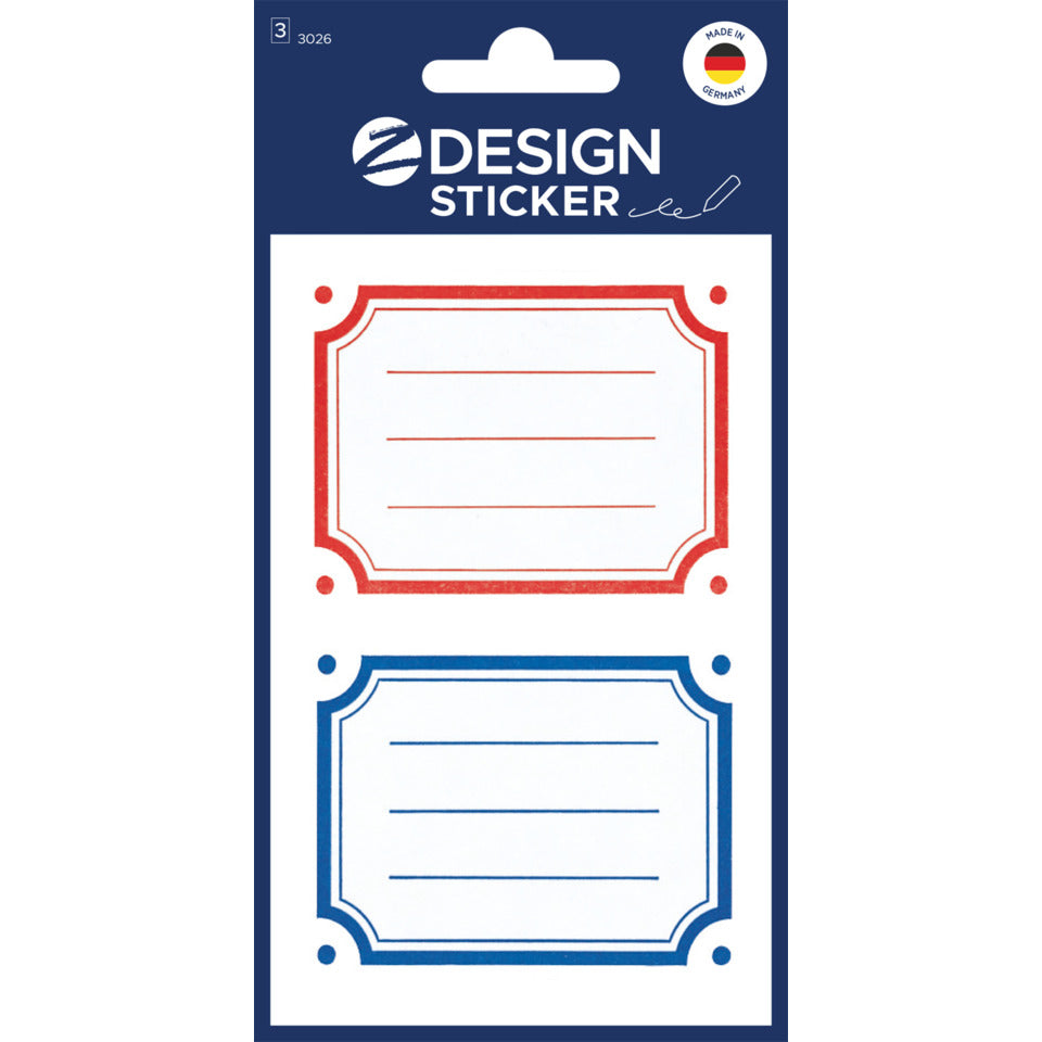 Buchschild rot blauer Rand AVERY ZWECKFORM 3026 ZWECKFORM 3026 6ST