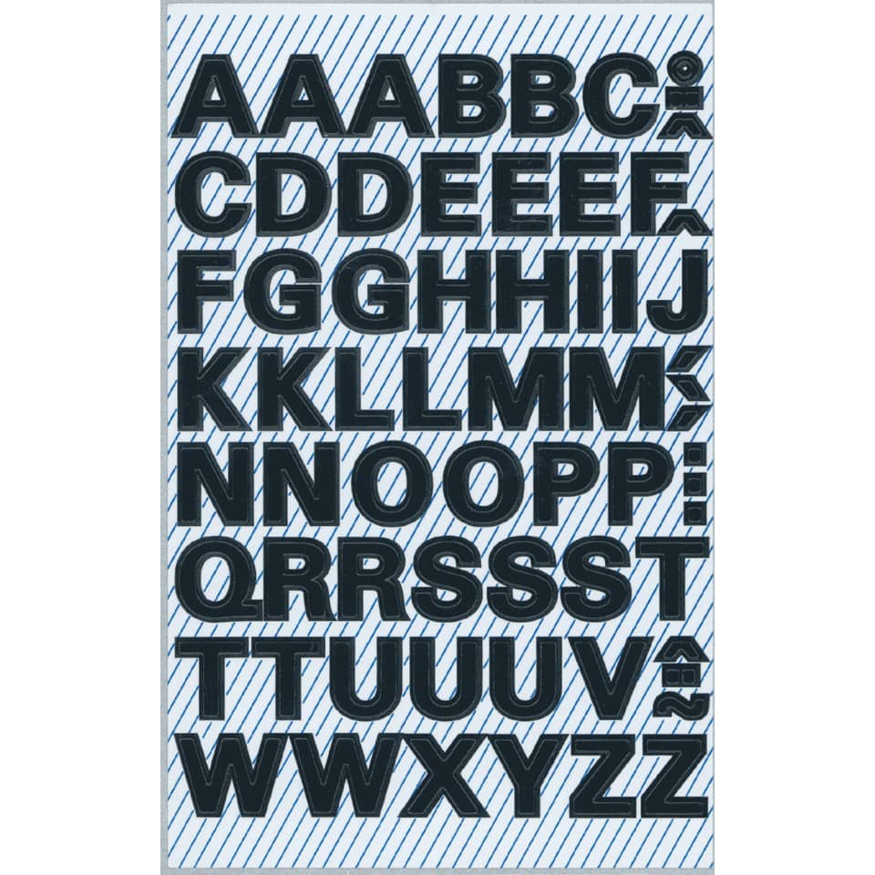 Buchstabenetiketten A-Z, 104 Stück, schwarz AVERY ZWECKFORM 3780 ZWECKFORM 3780  9,5 mm wetterfest