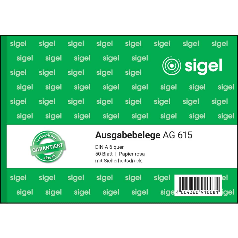 Ausgabebeleg, A6, 50 Blatt, rosa SIGEL AG615 SIGEL AG615 50BL