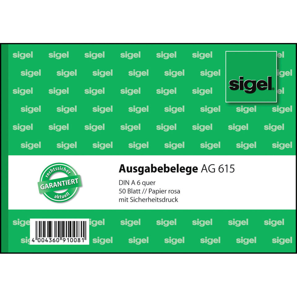 Ausgabebeleg, A6, 50 Blatt, rosa SIGEL AG615 SIGEL AG615 50BL