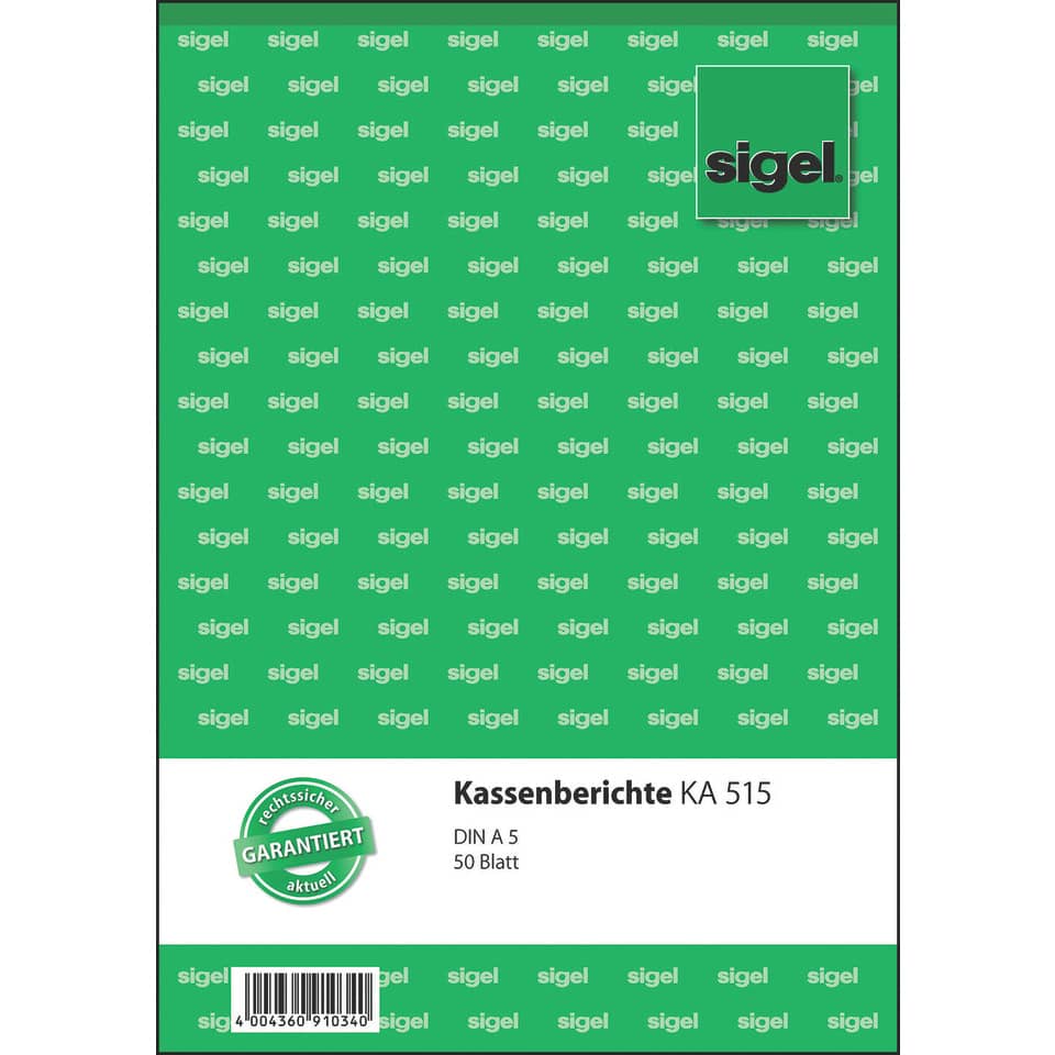 Kassenbericht, A5, 50 Blatt SIGEL KA515