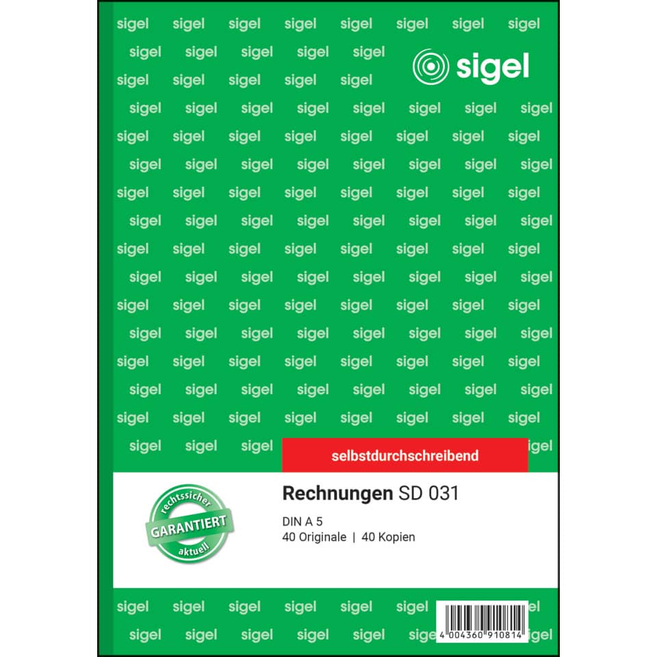 Rechnung, A5, 2x40 Blatt SIGEL SD031