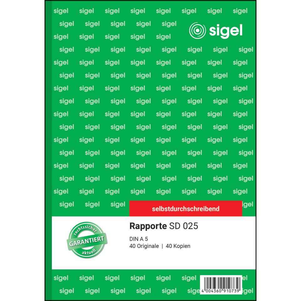 Rapportbuch,A5, 2x40 Blatt SIGEL SD025