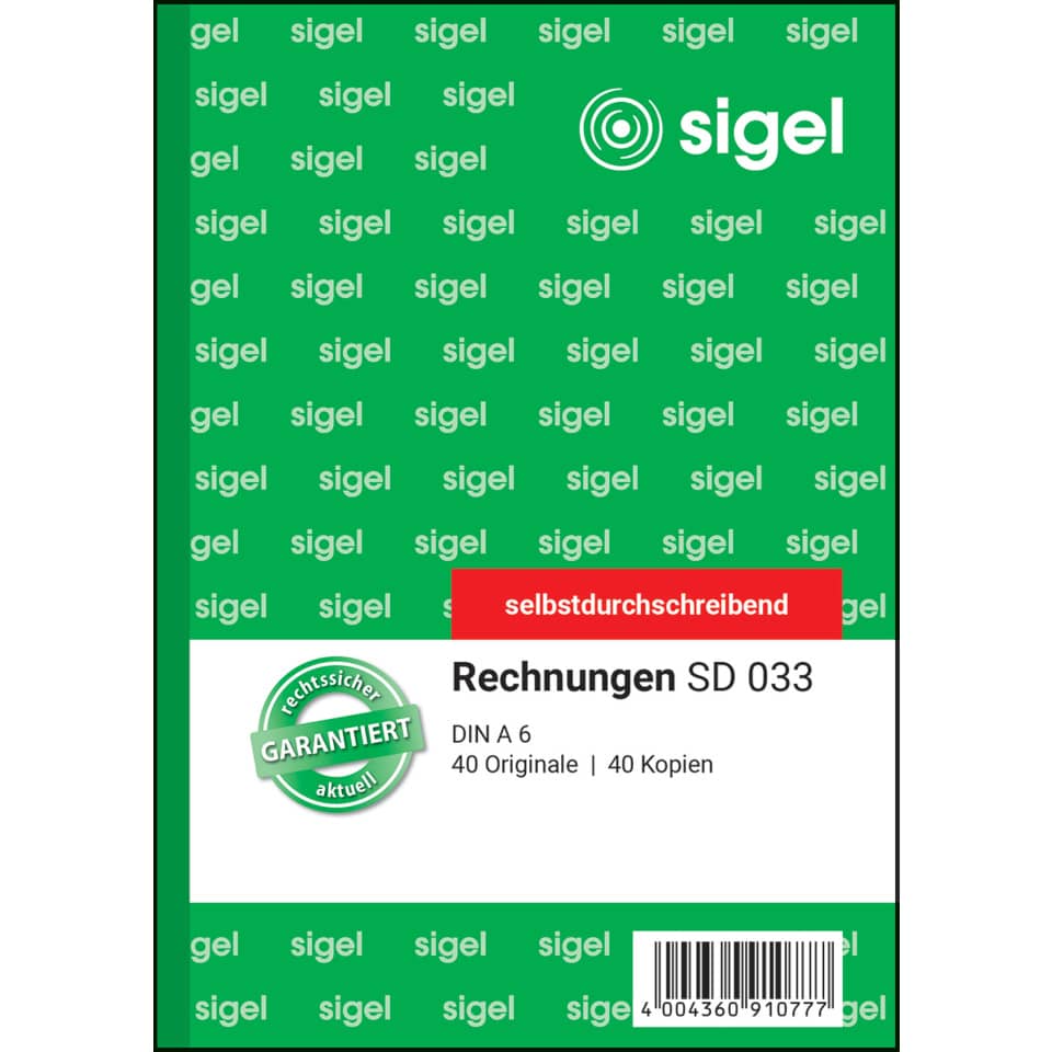 Rechnung, A6, 2x40 Blatt SIGEL SD033