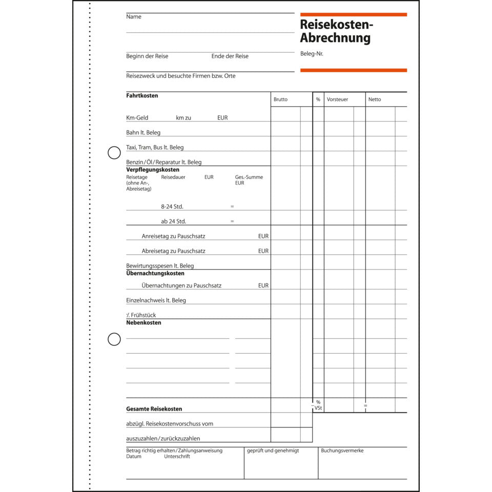 Reisekostenabrechnung Einzelreise, A4, 50 Blatt SIGEL RA515 SIGEL RA515 einzeln