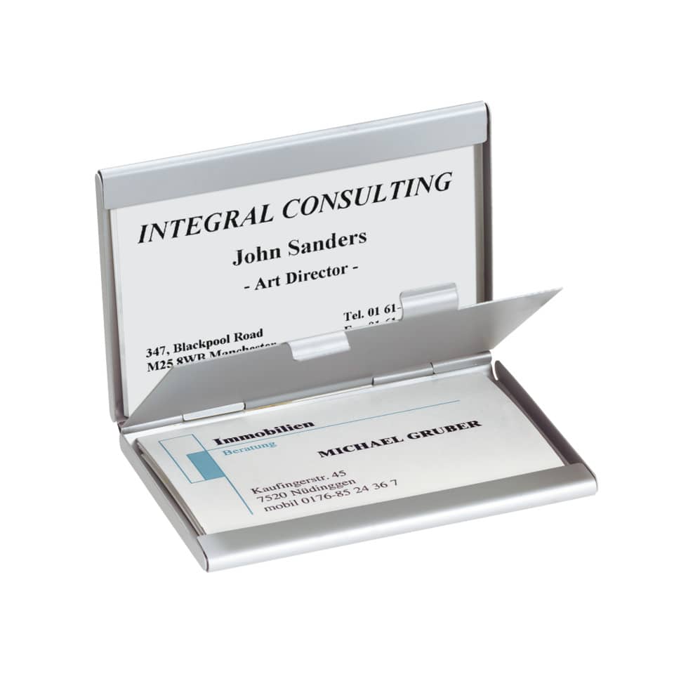 Visitenkarten-Etui Twin, 2 Fächer, Aluminium, silber matt SIGEL VZ136 SIGEL VZ136 Twin