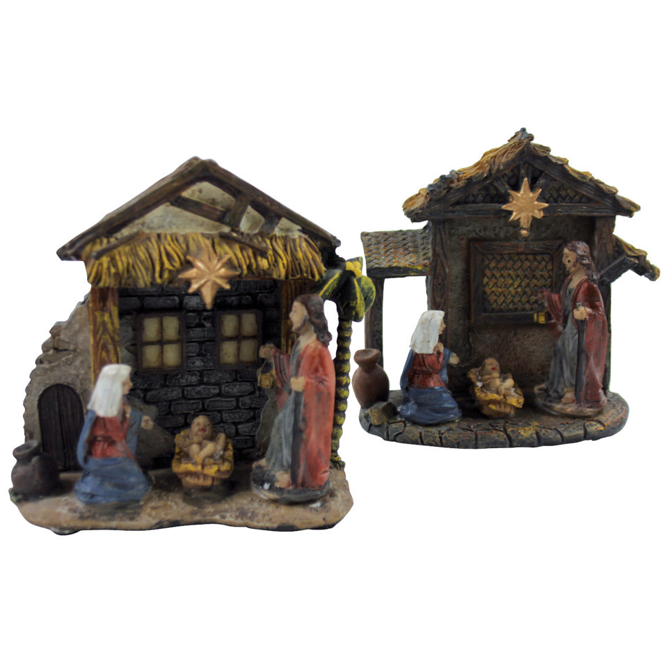 Krippe Heilige Familie mit Licht, 12x12cm PBS 41734 41734 12x12cm