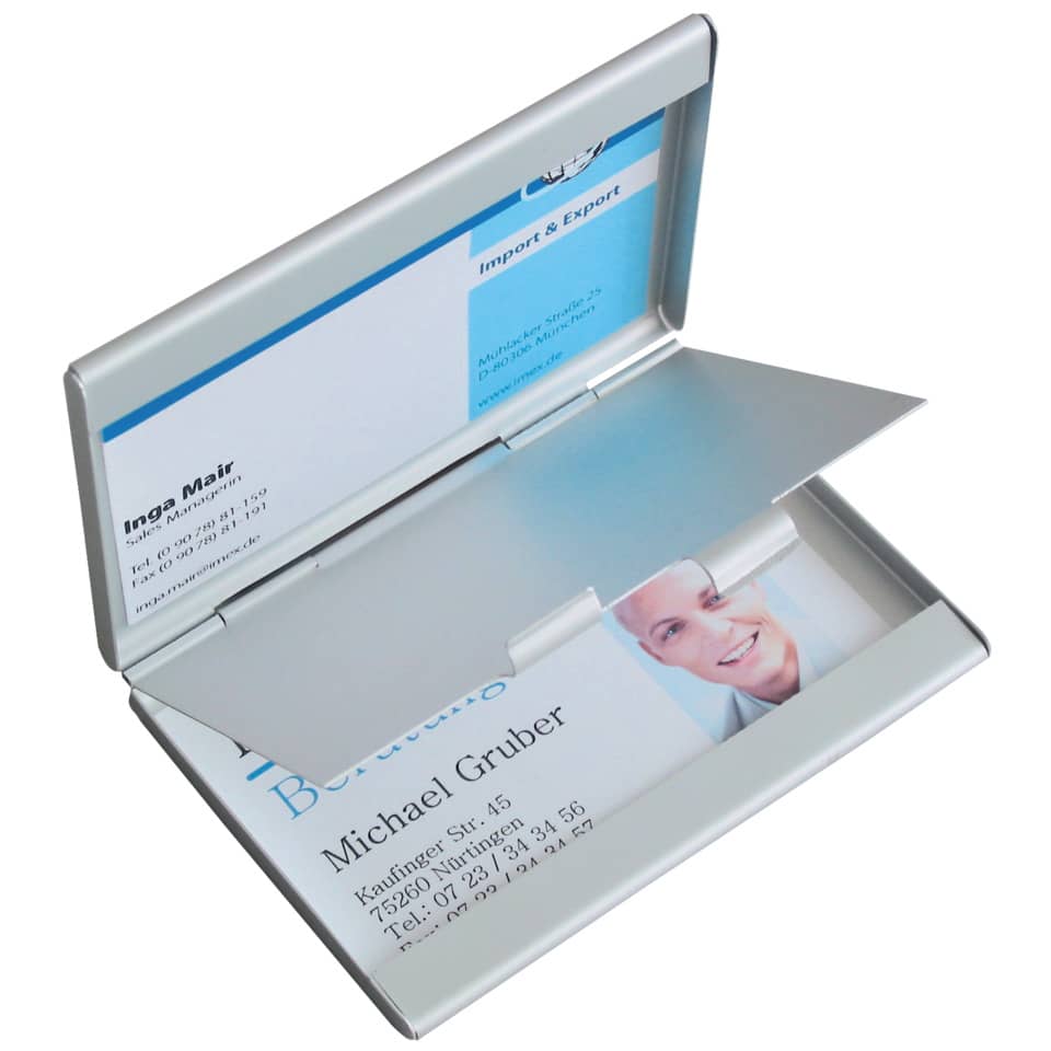 Visitenkarten-Etui Twin, 2 Fächer, Aluminium, silber matt SIGEL VZ136 SIGEL VZ136 Twin