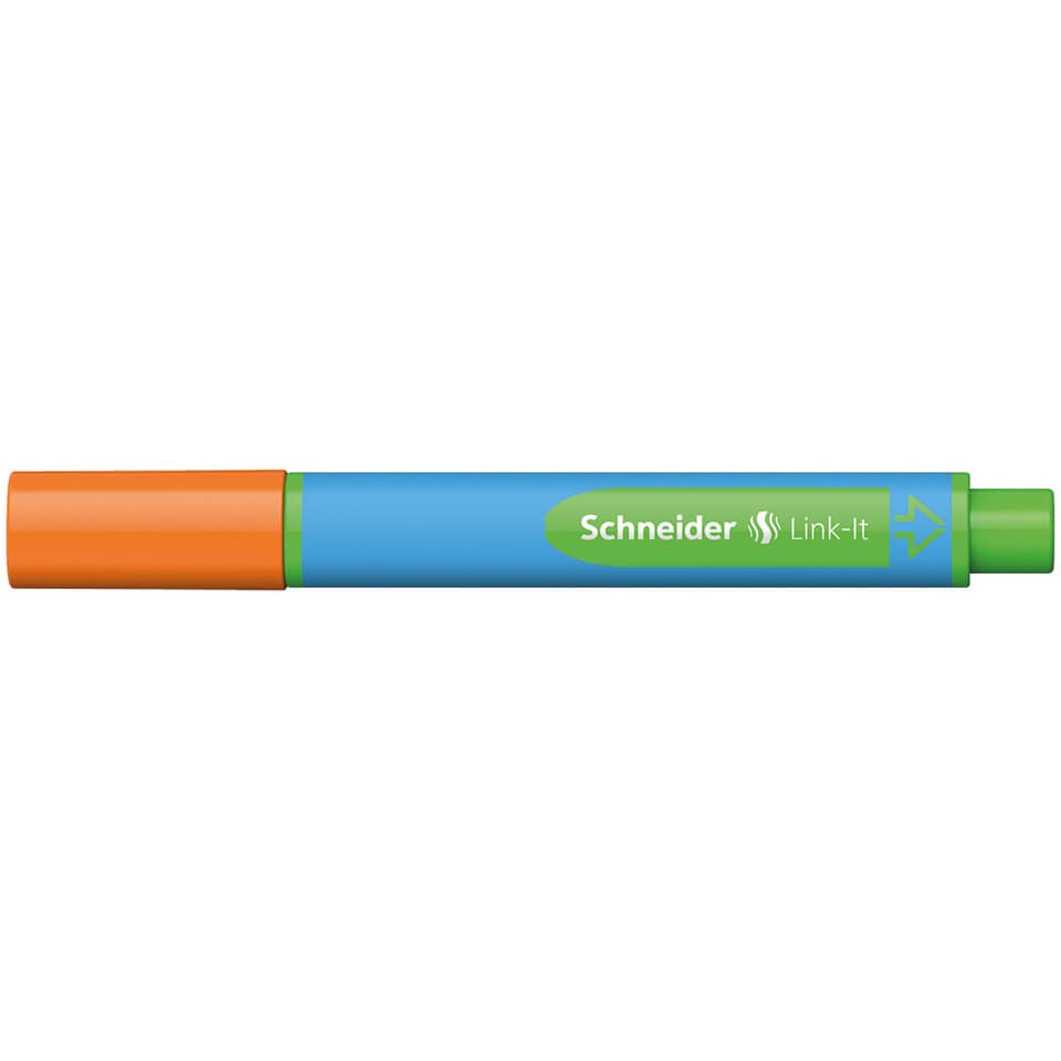 Kugelschreiber Slider Link-It, Kappenmodell, XB, orange, Schaftfarbe: cyan SCHNEIDER 50-154506 SCHNEIDER SN154506