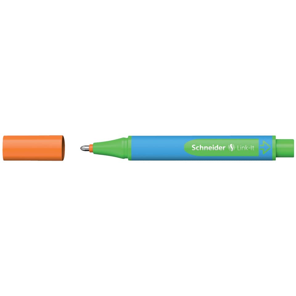 Kugelschreiber Slider Link-It, Kappenmodell, XB, orange, Schaftfarbe: cyan SCHNEIDER 50-154506 SCHNEIDER SN154506