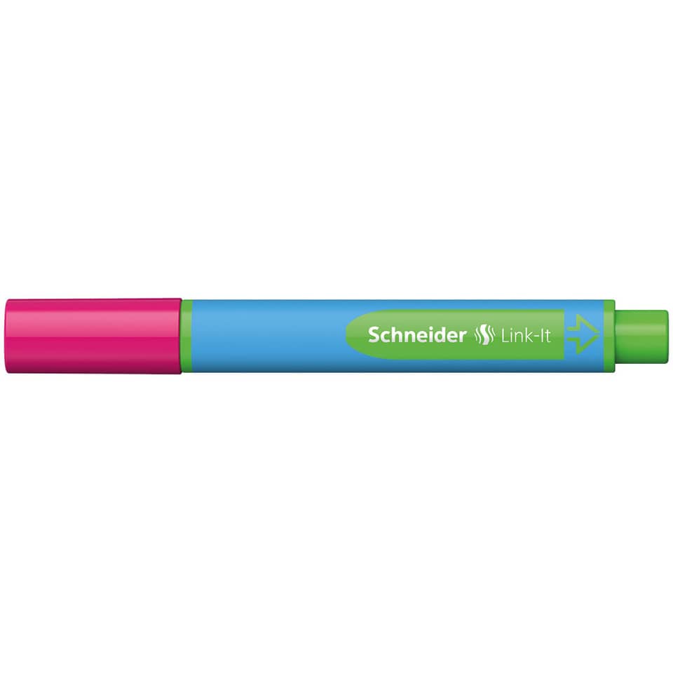 Kugelschreiber Slider Link-It, Kappenmodell, XB, pink, Schaftfarbe: cyan SCHNEIDER 50-154509 SCHNEIDER 154509