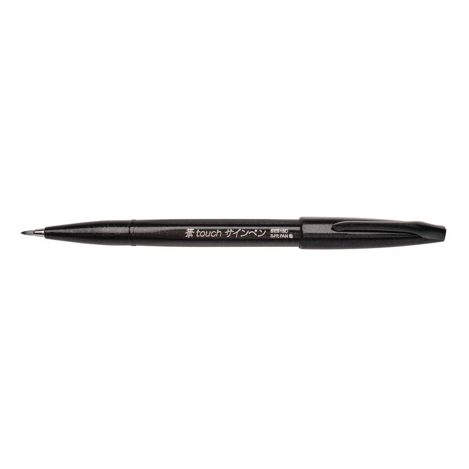 Faserschreiber Brush Sign Pen SES15, variabel, schwarz PENTEL SES15C-A PENTEL SES15C-A Pinselspitze 0,2-2mm