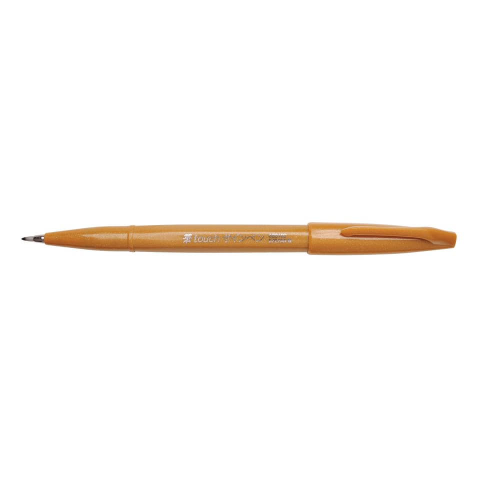 Faserschreiber Brush Sign Pen SES15, variabel, ocker PENTEL SES15C-Y PENTEL SES15C-Y Pinselspitze 0,2-2mm