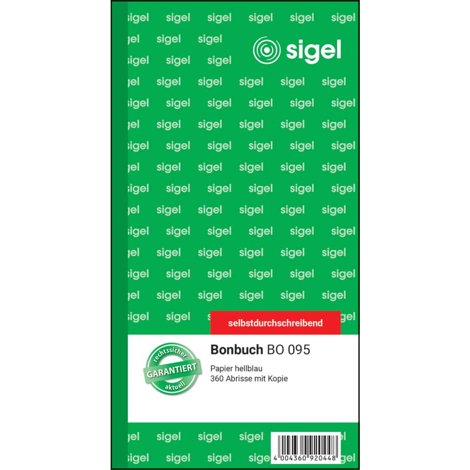 Bonbuch - selbstdurchschreibend, 10,5 x 20 cm, 360 Abrisse, blau SIGEL BO095 SIGEL BO095   360 Ab