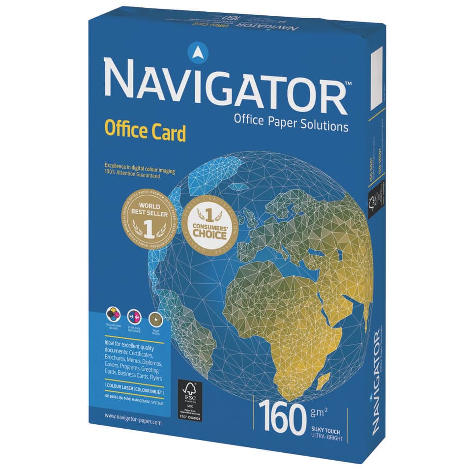 Kopierpapier Office Card, A4, 160g/m², 250 Blatt, weiß NAVIGATOR N16A4 NAVIGATOR Office Card 82487A16S