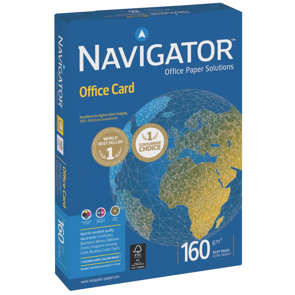 Kopierpapier Office Card, A4, 160g/m², 250 Blatt, weiß NAVIGATOR N16A4 NAVIGATOR Office Card 82487A16S