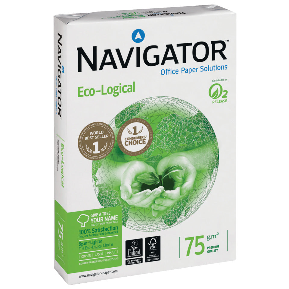 Kopierpapier Eco-Logical, A4, 75g/m², 500 Blatt, weiß NAVIGATOR N75A4 NAVIGATOR Eco-Logical 82467A75S