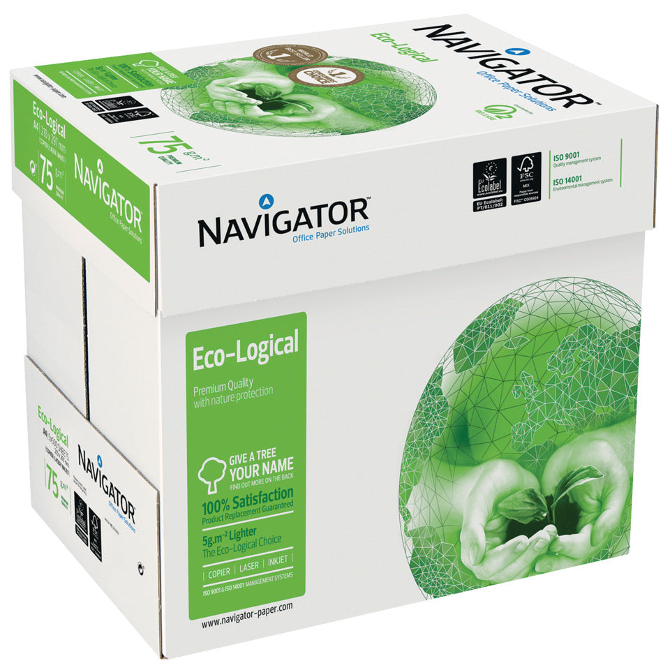 Kopierpapier Eco-Logical, A4, 75g/m², 500 Blatt, weiß NAVIGATOR N75A4 NAVIGATOR Eco-Logical 82467A75S